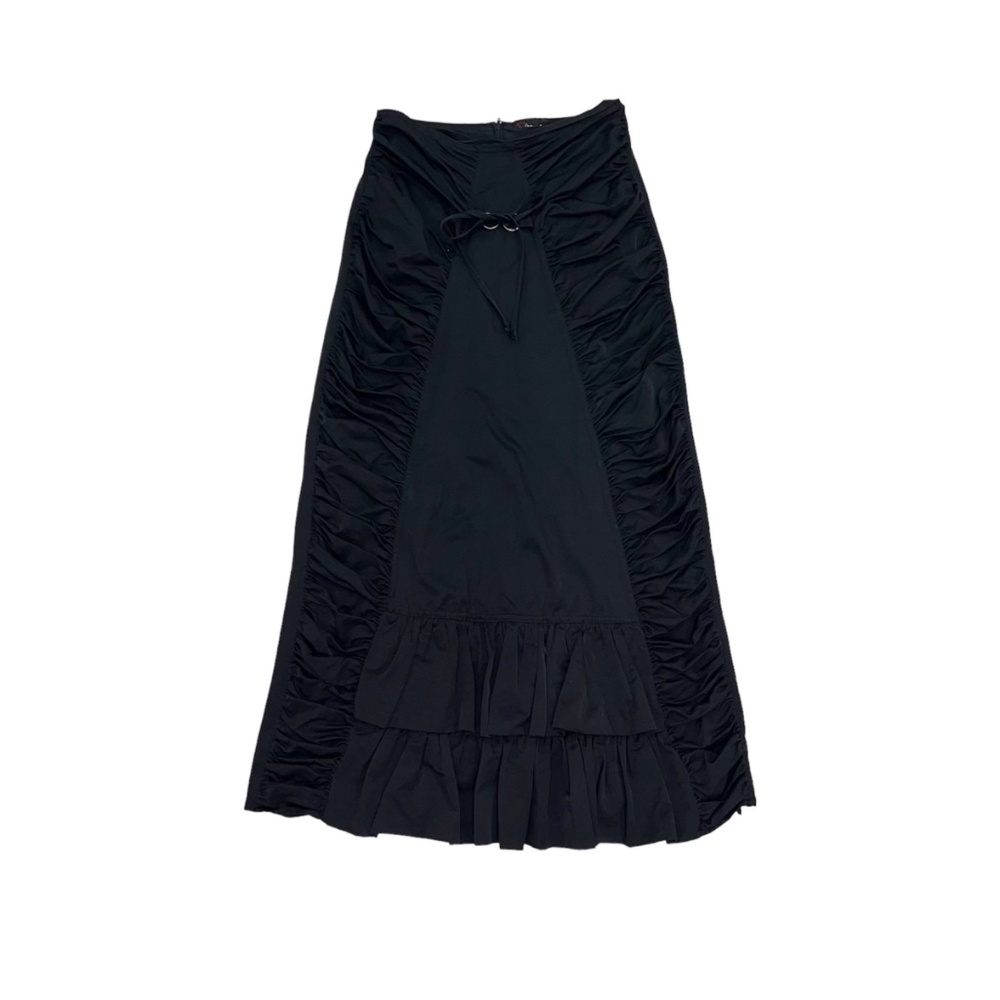 Ruched Tech Maxi Skirt